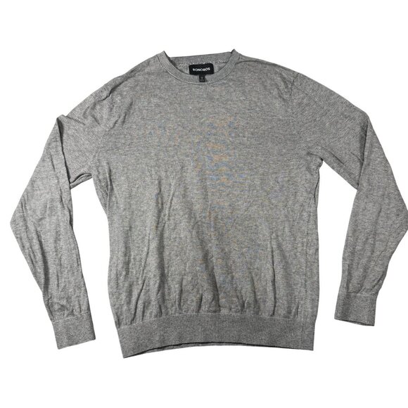 Bonobos Slim Fit Gray Crewneck Sweater Medium Cotton Blend Lightweight Knit - Picture 1 of 5